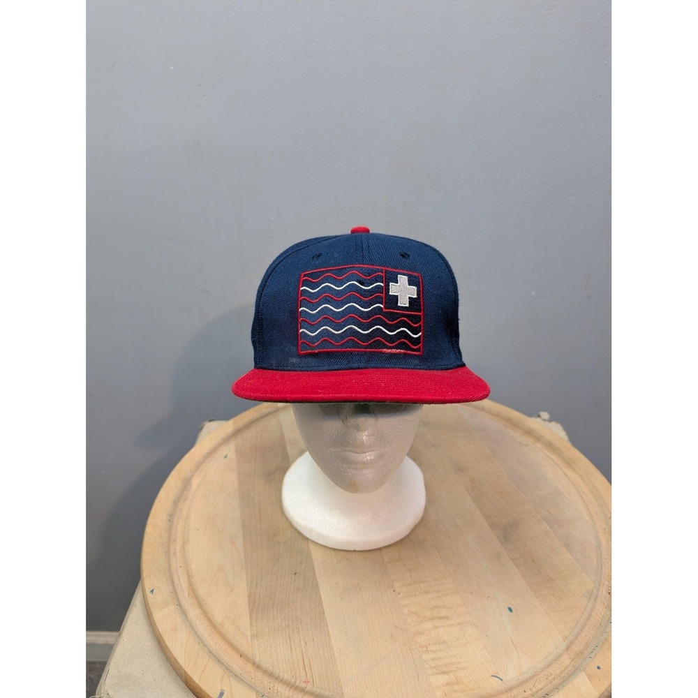 Pink Dolphin Hat Cap Snap Back Navy Red Wavy Flag Swiss Cross‎ Embroidered Mens